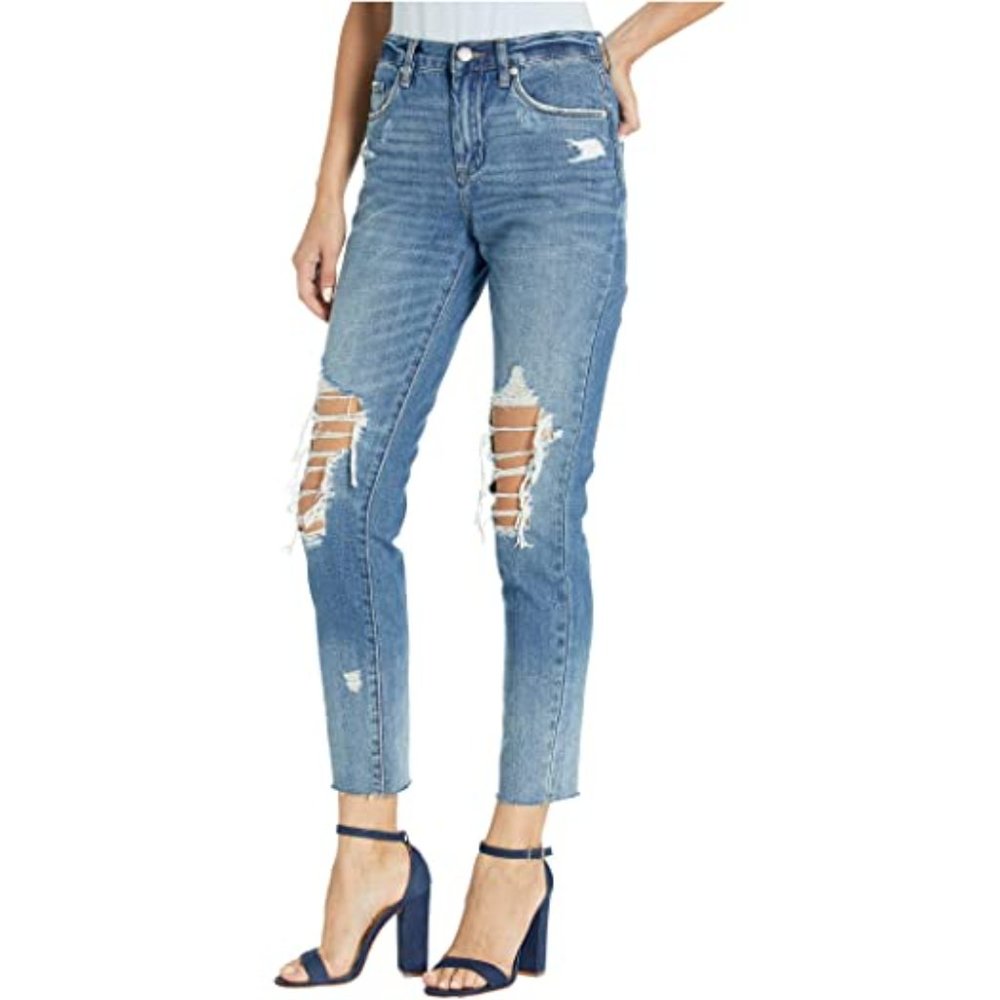 High Rise Destructed Jeans - Picture 8 of 9